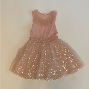 Girls sleeveless sequined dress, size 6.